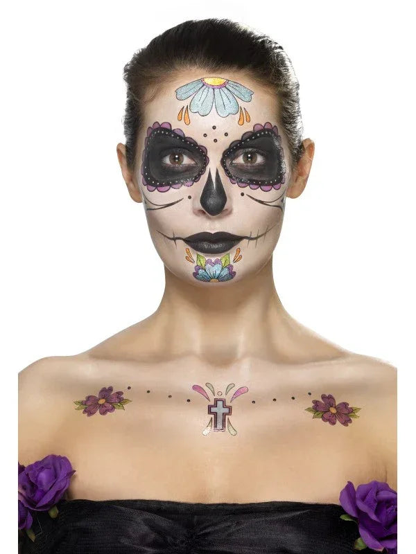 Kit Tatuajes y Maquillaje Catrina Morado Kits de Maquillaje Smiffys